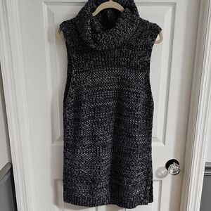 Banana Republic Black and Gray Knit Sweater Dress
